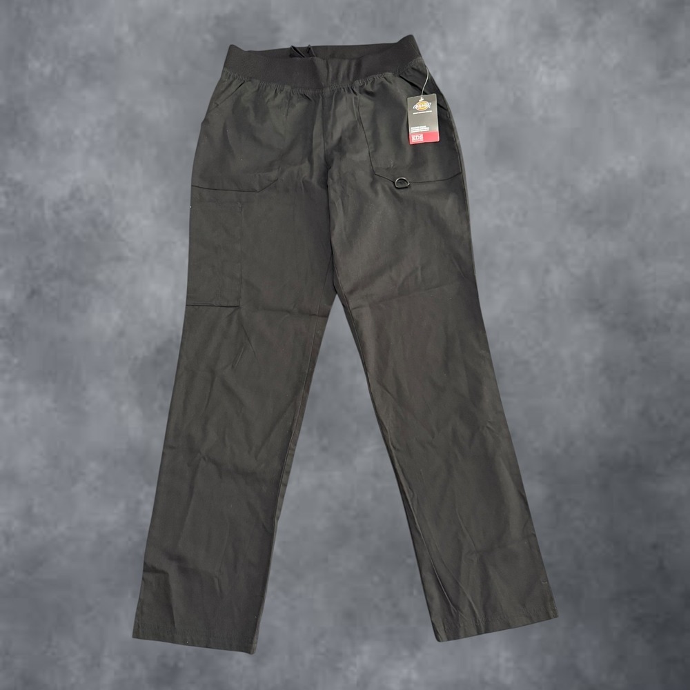 Dickies EDS Signature Black Scrub Pants Women Small DK125 Cargo Medical Workwear
